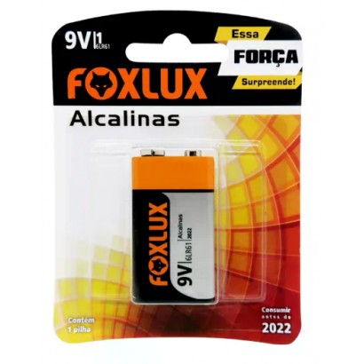 PILHA FOXLUX ALCALINA BATERIA 9V C/1 CART 1