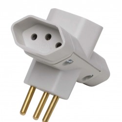 PINO 3 SAIDAS ILUMI 2P+T BRANCO 10A 1227 PC 1
