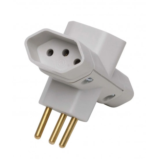 PINO 3 SAIDAS ILUMI 2P+T BRANCO 10A 1227 PC 1