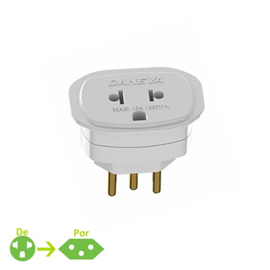PINO ADAPTADOR DANEVA UNIVERSAL 2P+T 10A 1661 BCA CF 1