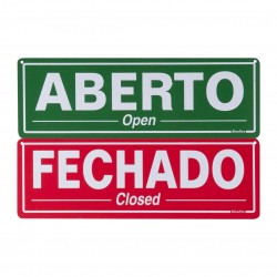 PLACA 10X30 ABERTO FECHADO PORTUG INGLES POLIEST PC 1