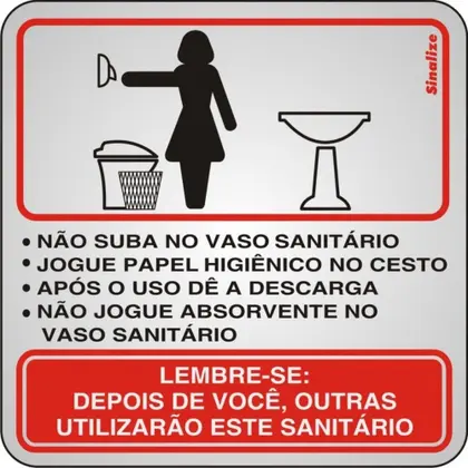 PLACA 15X15 PROCEDIMENTO SANITARIO FEMININO PC 1