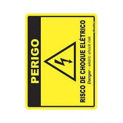 PLACA 15X20 PERIGO CHOQUE ELETRICO POLIESTIRENO  PC 1