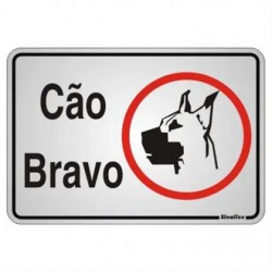 PLACA 16X23 CAO BRAVO ILUSTRADO PC 1