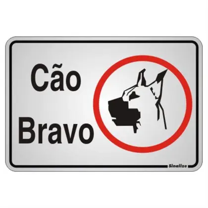 PLACA 16X23 CAO BRAVO ILUSTRADO PC 1