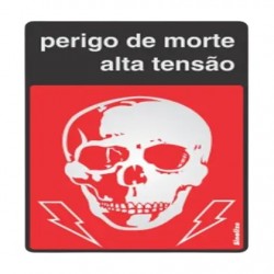 PLACA 16X23 PERIGO DE MORTE ALTA TENSAO PC 1