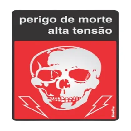 PLACA 16X23 PERIGO DE MORTE ALTA TENSAO PC 1