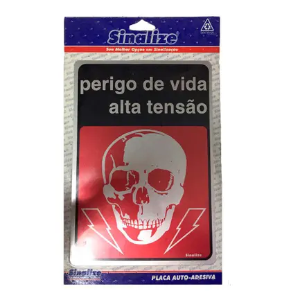 PLACA 16X23 PERIGO DE VIDA ALTA TENSAO PC 1