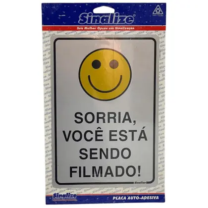 PLACA 16X23 SORRIA VOCE ESTA SENDO FILMADO PC 1