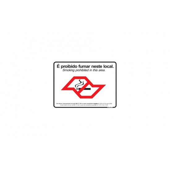 PLACA 20X25 PROIBIDO FUMAR ALUMINIO PC 1