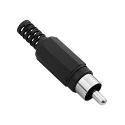 PLUG RCA SOLDA PRETO PC 1