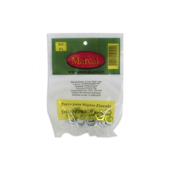 PORCA ZINCADA P/LUSTRE MARCAI C/20  PCTE 1