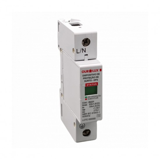 PROTETOR SURTO OUROLUX DPS 30KA  60KA PC 1