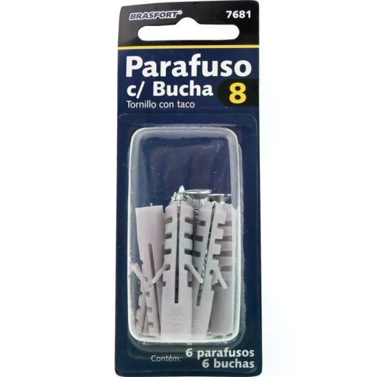 BRASFORT PARAFUSO C/BUCHA  8 C/6 CART 1