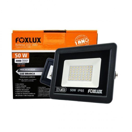 REFLETOR LED FOXLUX  50W 6500K BIV PTO IP65 PC 1
