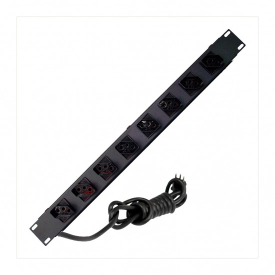 REGUA CTC RACK19 10A 08 TOMADAS BIV PC 1
