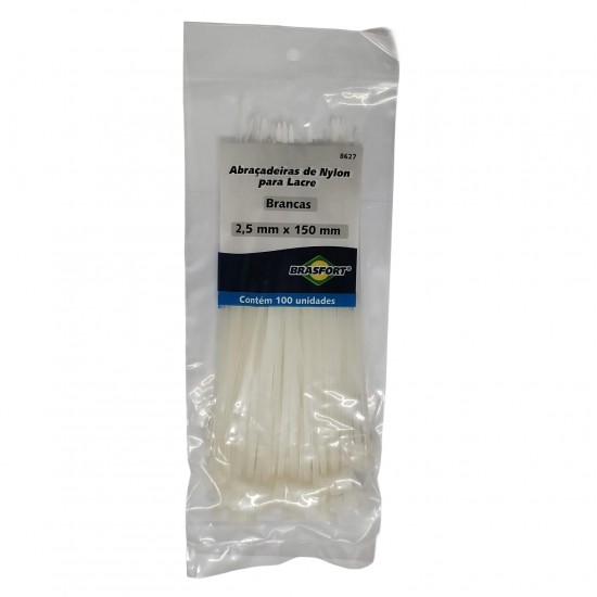 ABRACADEIRA NYLON BRASFORT 2,5 X 150 MM BR C/100 PCTE 1