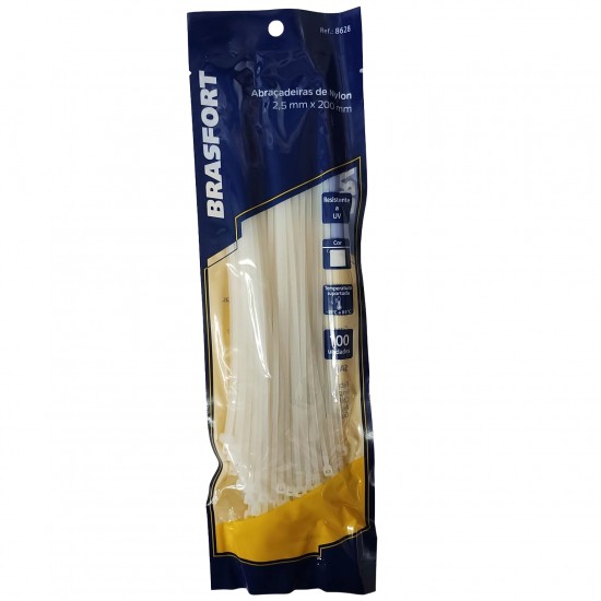 ABRACADEIRA NYLON BRASFORT 2,5 X 200 MM BR C/100 PCTE 1