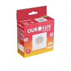 SPOT EMB.SUPER LED OUROLUX QUAD BC 5W 6400K 8,9CM PC 1
