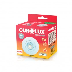 SPOT EMB.SUPER LED OUROLUX RED BC 5W 3000K 8,9CM PC 1