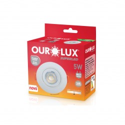 SPOT EMB.SUPER LED OUROLUX RED BC 5W 4000K 8,9CM PC 1