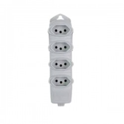 TOM.BARRA DANEVA QUADUPLA 20A 2P+T CINZA PC 1