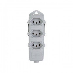 TOM.BARRA DANEVA TRIPLA 20A 2P+T CINZA PC 1