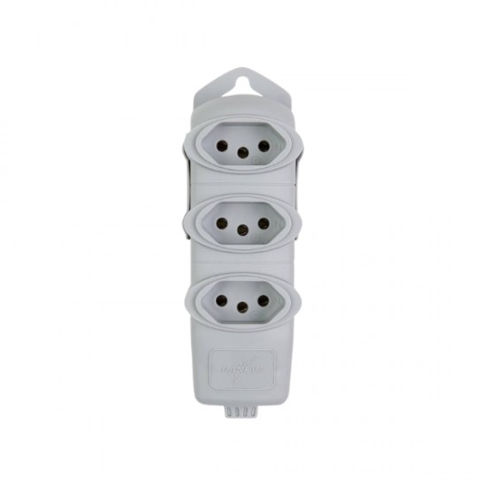 TOM.BARRA DANEVA TRIPLA 20A 2P+T CINZA PC 1