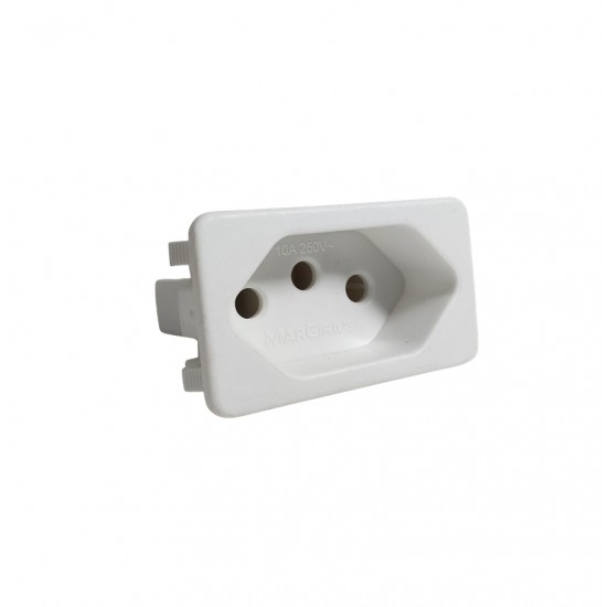 TOMADA 2P+T MARGIRIUS PAINEL 10A BR S/RABICHO PC 1