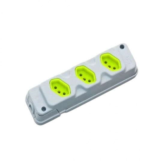 TOMADA BARRA FIOLUX TRIPLA 2P+T 20A CZ PC 1