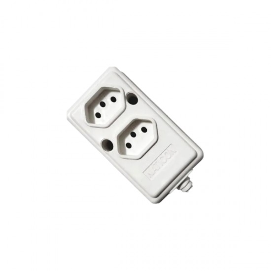 TOMADA BARRA NATICON DUPLA 2P+T 10A BR PC 1