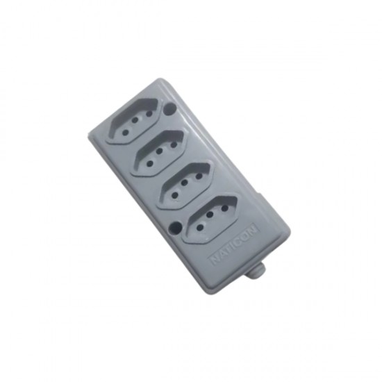 TOMADA BARRA NATICON QUADRUPLA 2P+T 10A CZ PC 1