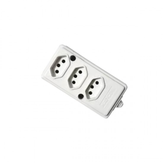TOMADA BARRA NATICON TRIPLA 2P+T 10A BR PC 1