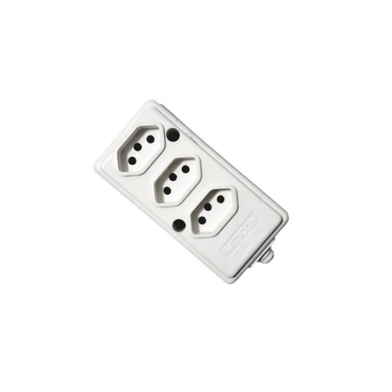 TOMADA BARRA NATICON TRIPLA 2P+T 20A BR PC 1