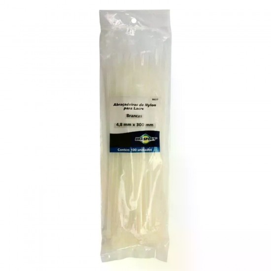 ABRACADEIRA NYLON BRASFORT 4,8 X 300 MM BR C/100 PCTE 1