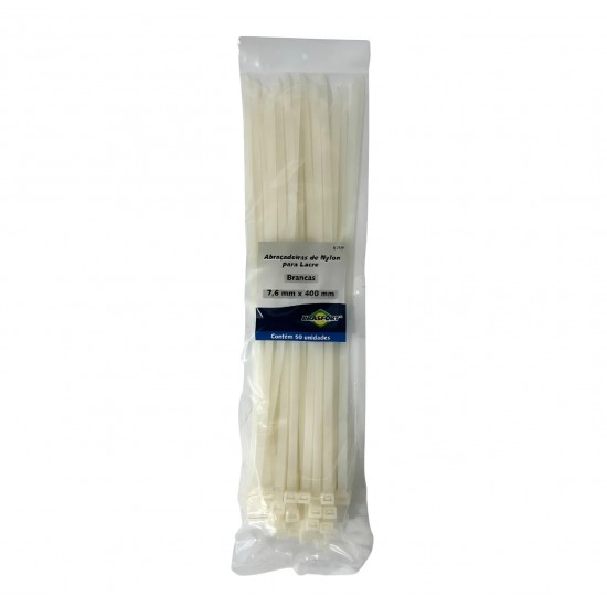 ABRACADEIRA NYLON BRASFORT 7,6 X 400 MM PT C/ 50 PCTE 1