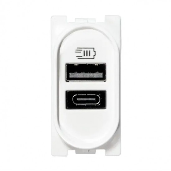 MODULO PIAL VIVA 1 TOMADA USB A+C 15W PVM3411BC PC 1