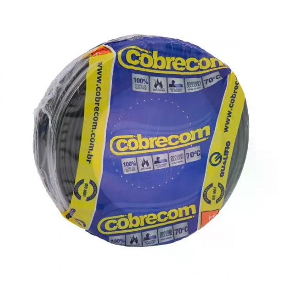 CABO FLEX COBRECOM  6,00 MM C/100M PRETO RL 1