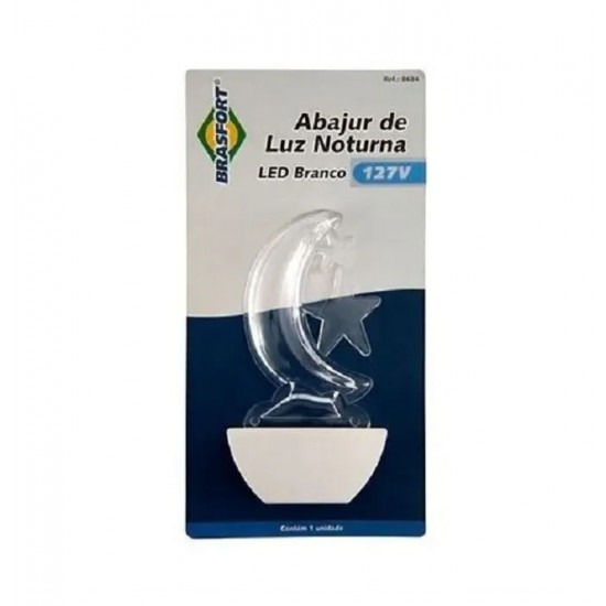 ABAJUR LUZ NOTURNA LED BRASFORT LUA 127V PC 1