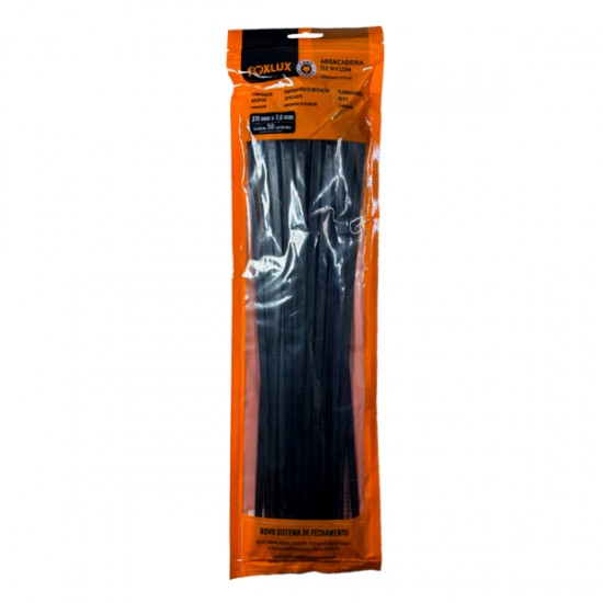 ABRACADEIRA NYLON FOXLUX  7,0 X 370 MM PT C/ 50 PCTE 1