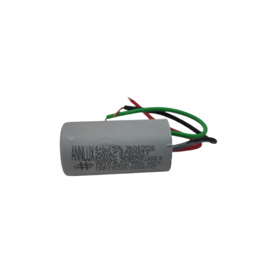 CAPACITOR  03 FIOS 04UF/6UF 250V PC 1
