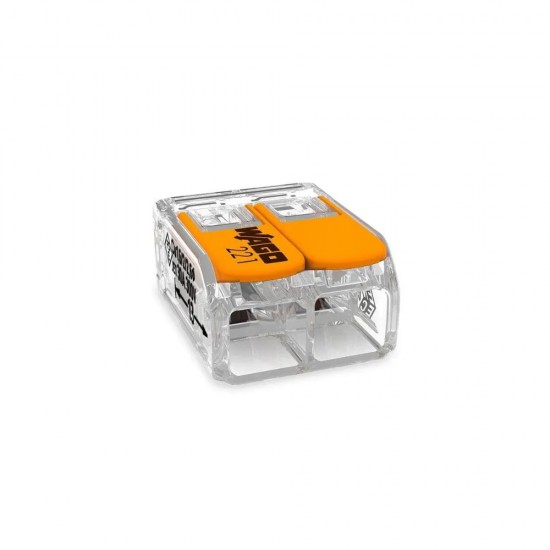 CONECTOR EMENDA WAGO  2VIAS 6,0MM 221-612 INCOLOR PC 1