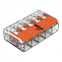 CONECTOR EMENDA WAGO  5VIAS 4,0MM 221-415 INCOLOR PC 1