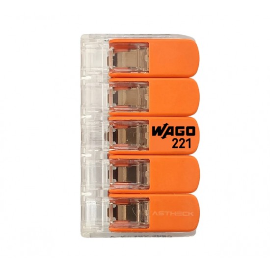 CONECTOR EMENDA WAGO  5VIAS 4,0MM C/4 221-415 INC PCTE 1