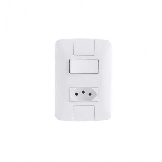 CONJ ARIA C/P 1 INT SIMPLES 1 TOMADA 10A BR 41064 PC 1