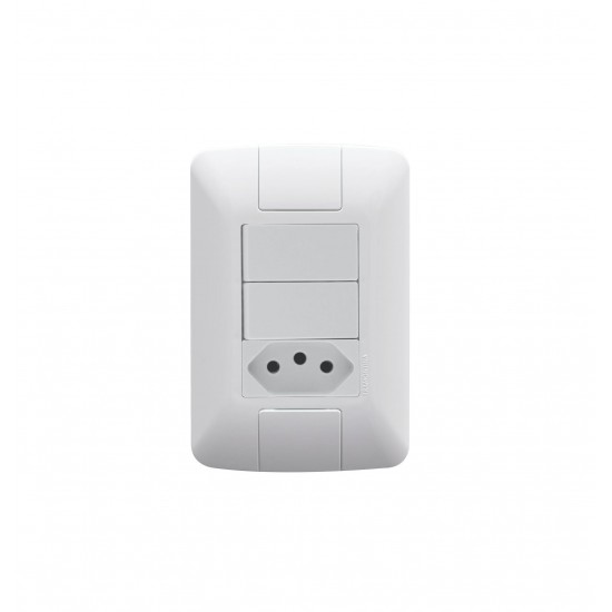 CONJ ARIA C/P 2 INT SIMPLES 1 TOMADA 10A BR 41073 PC 1