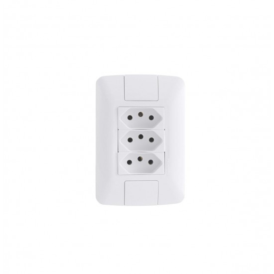 CONJ ARIA C/P 3 TOMADAS 10A BR 41076 PC 1