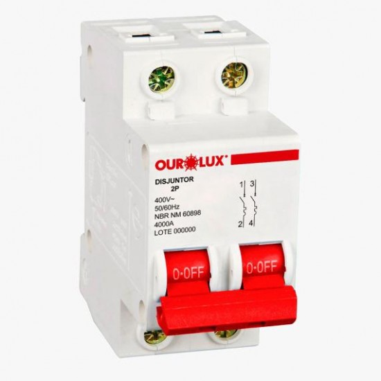 DISJUNTOR BIPOLAR DIN OUROLUX C  06A 4KA CF 1