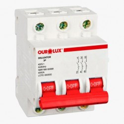 DISJUNTOR TRIPOLAR DIN OUROLUX C 100A  6KA CF 1