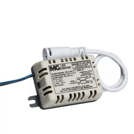 DRIVER P/LED MARGIRIUS 08-25W 300MA  PC 1